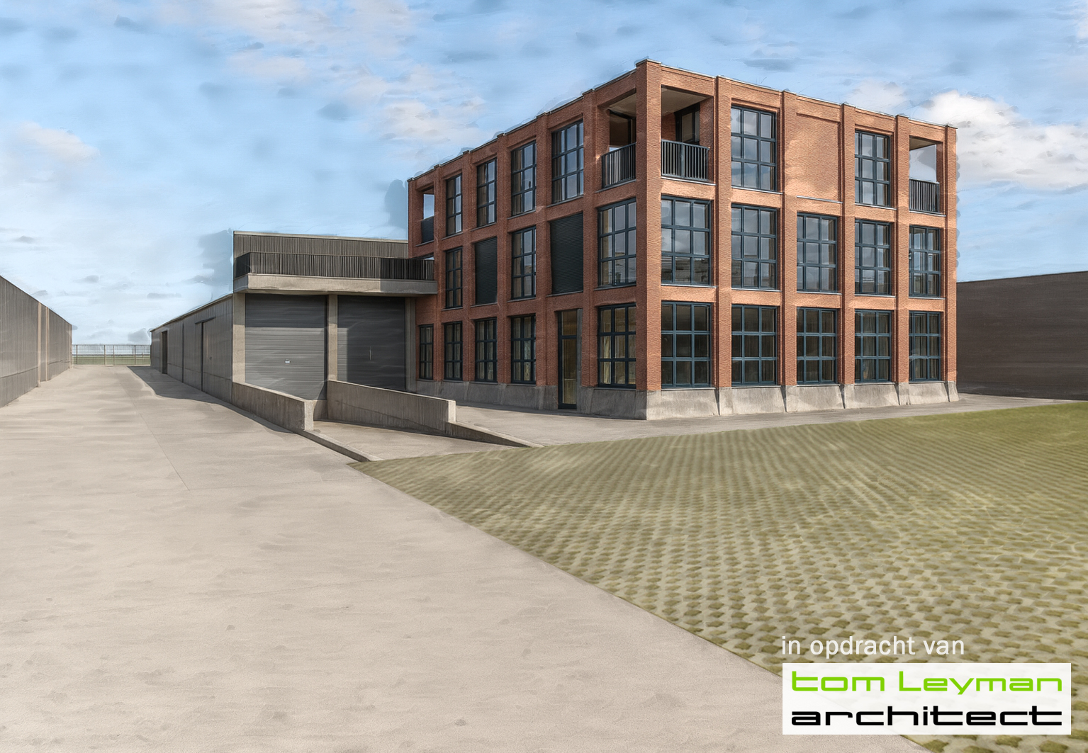 Nieuw kantoorgebouw + reconversie serres