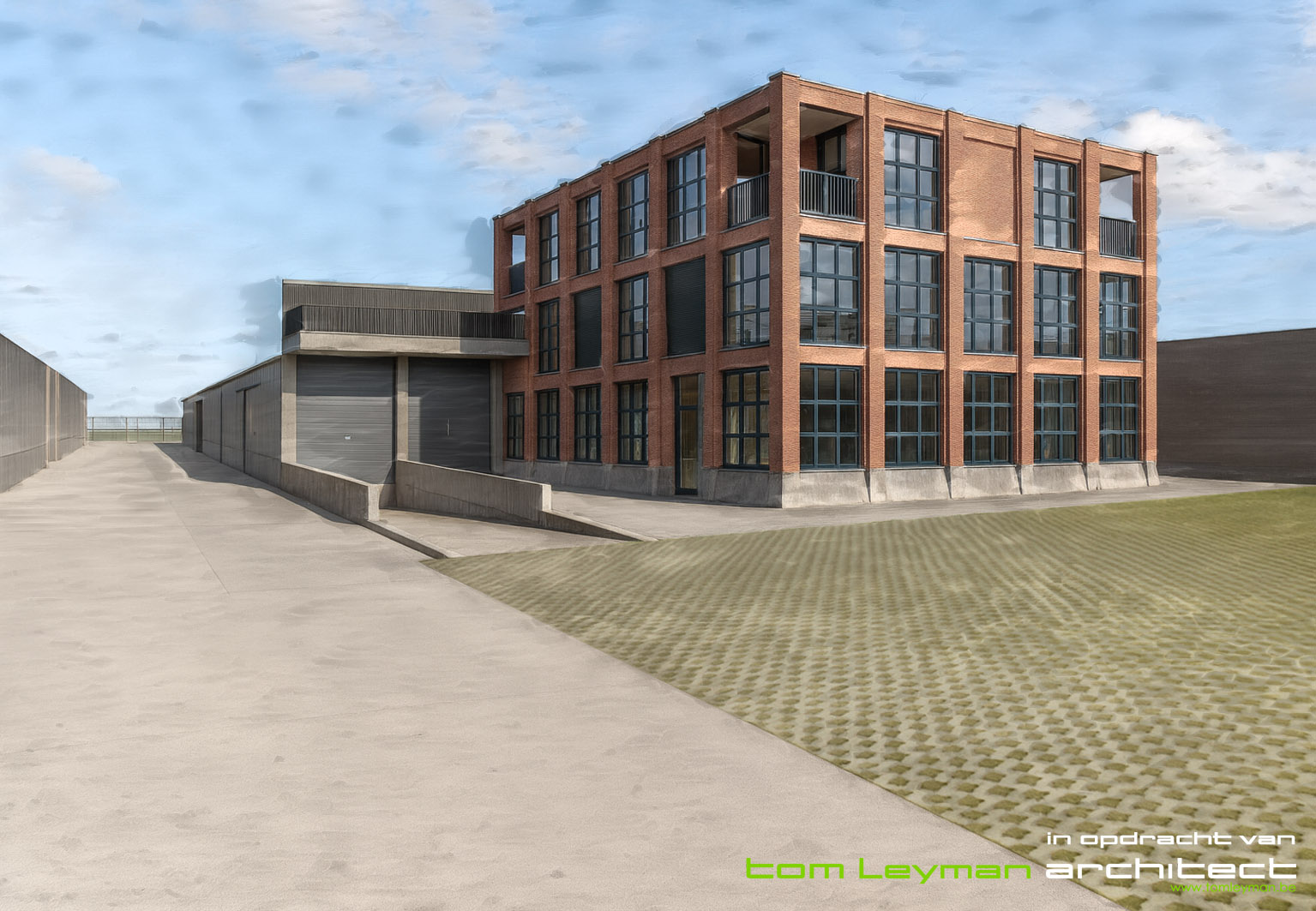 Nieuw kantoorgebouw + reconversie serres