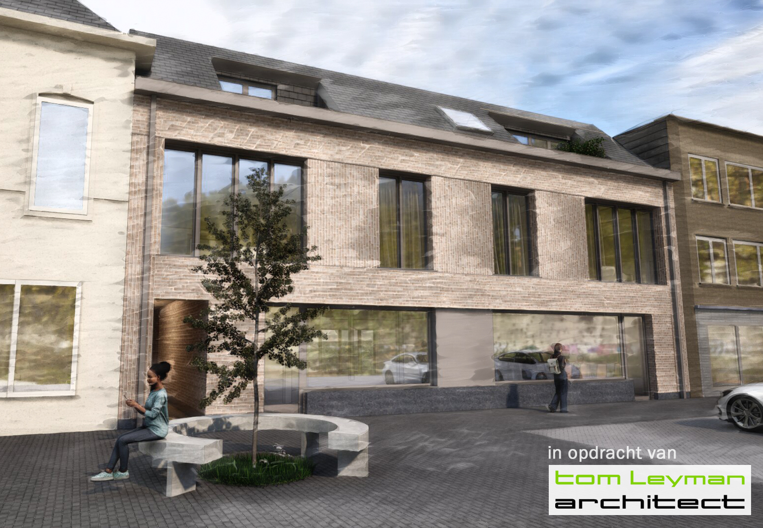 Handelszaak met drie appartementen